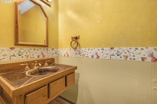 65277 E Sandy River Ln, Rhododendron, OR 97049 - bathroom featuring vanity and wainscoting