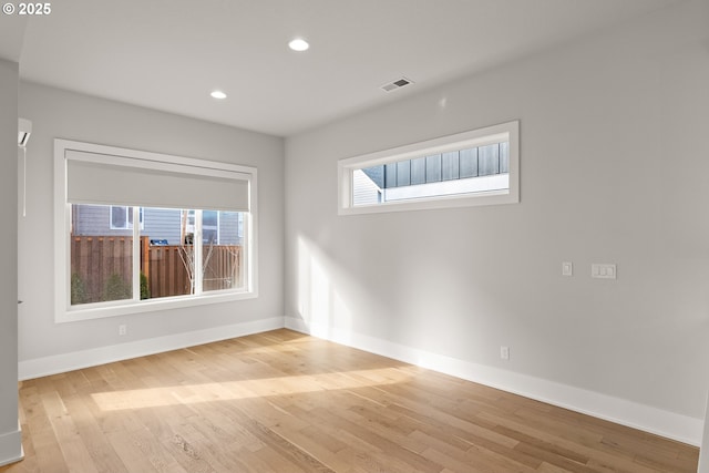 empty room featuring light wood-type flooring