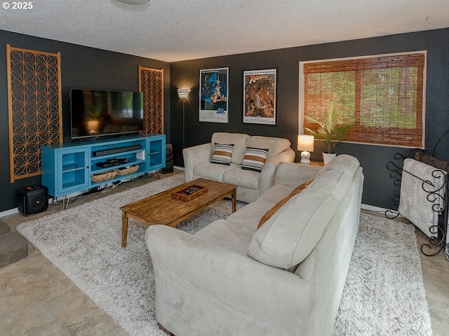 1339 NW 7th Ave, Camas, WA 98607 - living room featuring a textured ceiling and baseboards