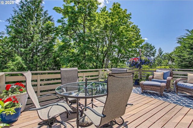 9122 NW Wood Rose Loop, Portland, OR 97229 - wooden deck with outdoor dining space