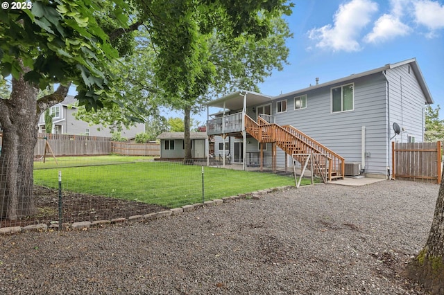 4433 SW 201st Ave, Beaverton, OR 97078 - rear view of property with stairs, central AC unit, and a patio area