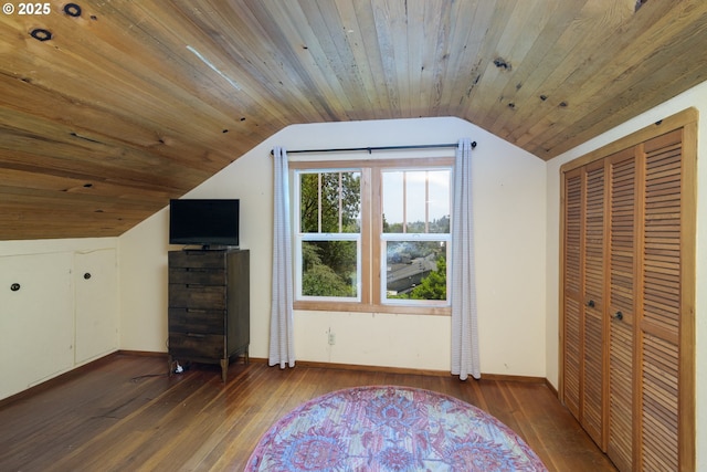 560 N 10th St, Coos Bay, OR 97420 - additional living space with vaulted ceiling, hardwood / wood-style flooring, and wood ceiling