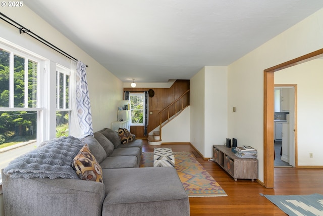 560 N 10th St, Coos Bay, OR 97420 - living area featuring wood finished floors and stairway