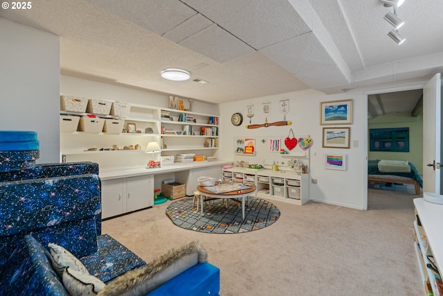 game room with carpet