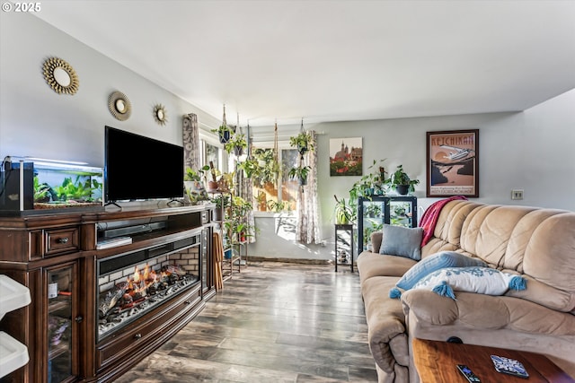 living room featuring wood-type flooring