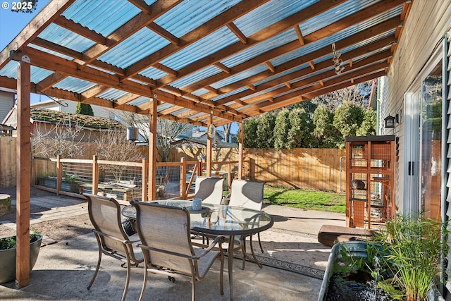 view of patio / terrace with a pergola