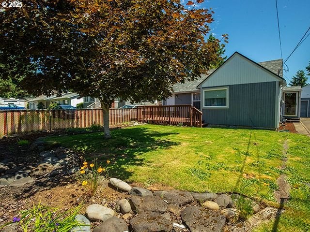 4930 SE 113th Ave, Portland, OR 97266 - view of yard featuring a wooden deck
