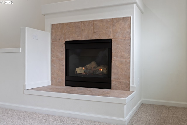 1874 NE 101st Ave Unit 202, Hillsboro, OR 97006 - detailed view of carpet flooring, a fireplace, and baseboards