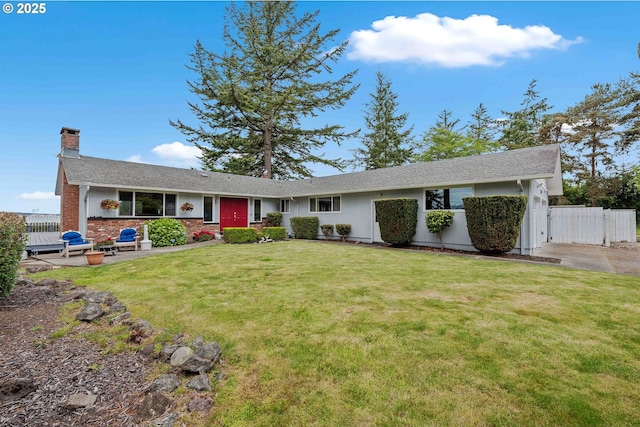 94020 E Shore Dr, North Bend, OR 97459 - single story home with a chimney and roof with shingles