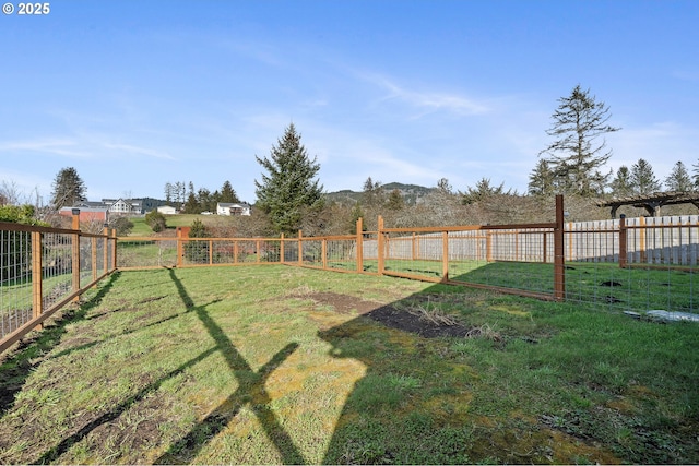 view of yard featuring a fenced backyard