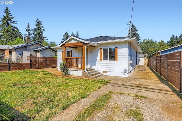 4106 SE 122nd Ave, Portland, OR 97236 - bungalow-style house with a fenced backyard, crawl space, and a shingled roof