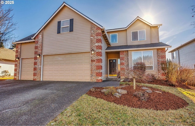 front of property featuring a garage