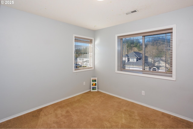 view of carpeted spare room