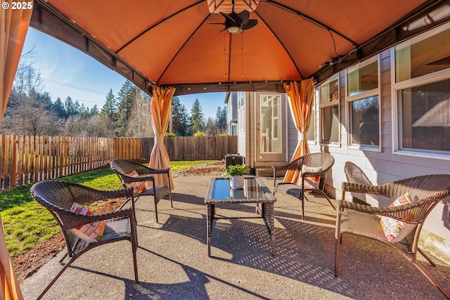 view of patio / terrace with a gazebo