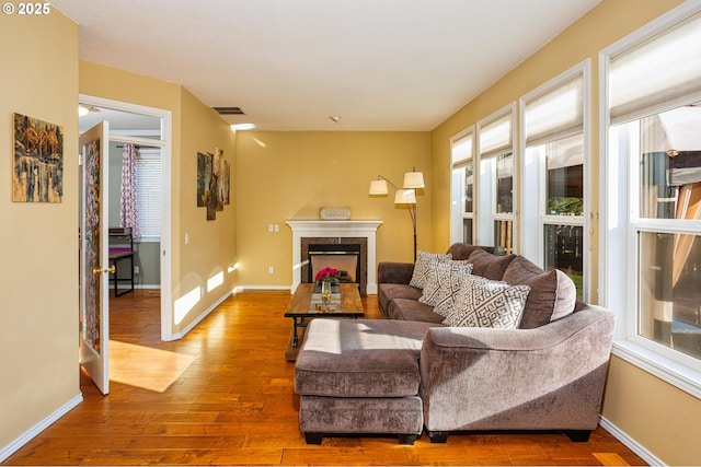 living room featuring hardwood / wood-style floors