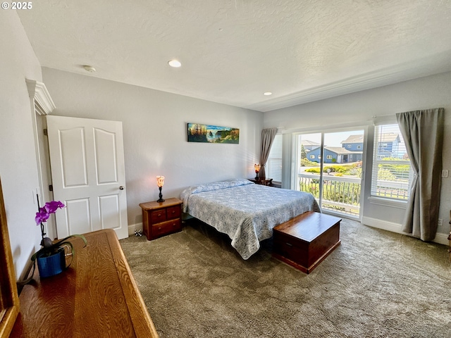 842 Chetco Point Ter, Brookings, OR 97415 - carpeted bedroom with access to outside and recessed lighting