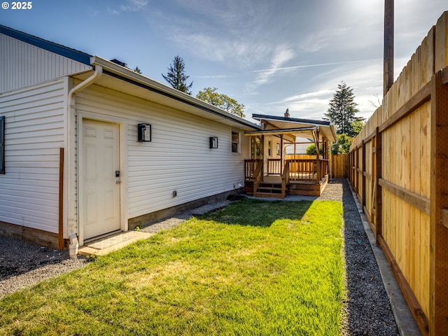 view of yard with a gazebo and a deck