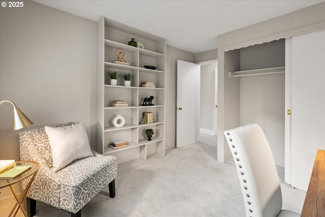 sitting room featuring carpet