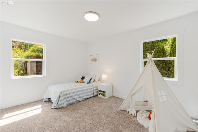 bedroom with carpet