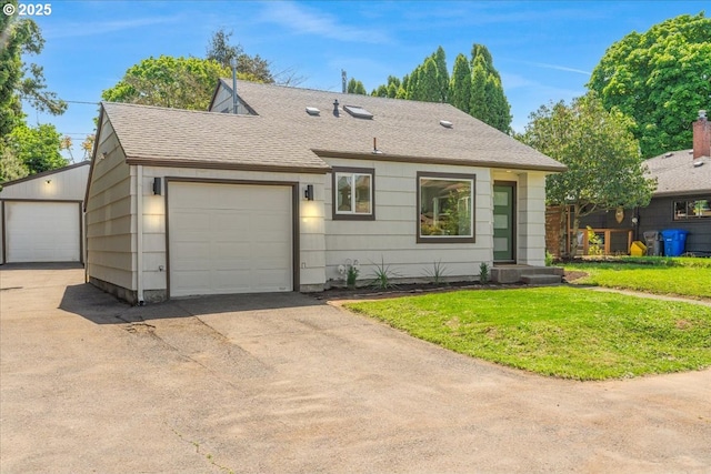 ranch-style home featuring a front yard