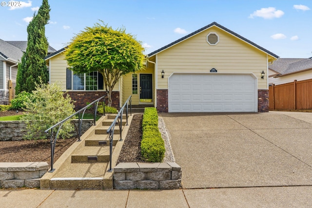 3473 Parker Ln, Springfield, OR 97477 - ranch-style home with brick siding, driveway, and a garage