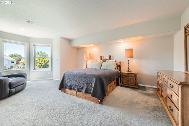 22160 NE Lachenview Ln, Fairview, OR 97024 - bedroom featuring baseboards, carpet, a textured ceiling, and recessed lighting