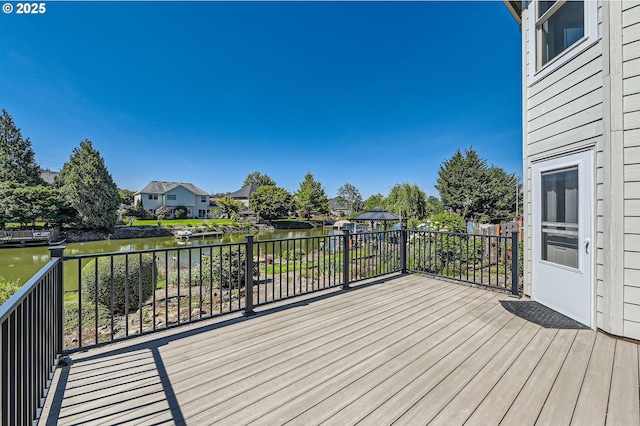 22160 NE Lachenview Ln, Fairview, OR 97024 - wooden deck with a water view and a residential view