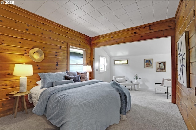 26 NW 22nd Pl, Portland, OR 97210 - bedroom with carpet flooring and wooden walls