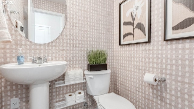 3447 SW Thomas Ave, Gresham, OR 97080 - half bath featuring toilet and wallpapered walls