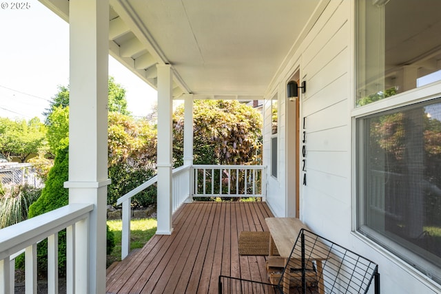 deck with covered porch