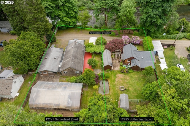 12791 Sutherland Rd, Swisshome, OR 97480 - aerial overview of property's location with property boundaries highlighted