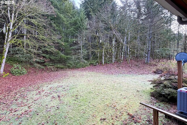view of yard featuring cooling unit