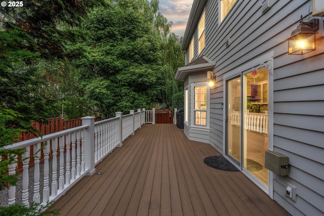 view of deck at dusk