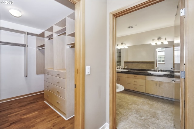 full bathroom with double vanity