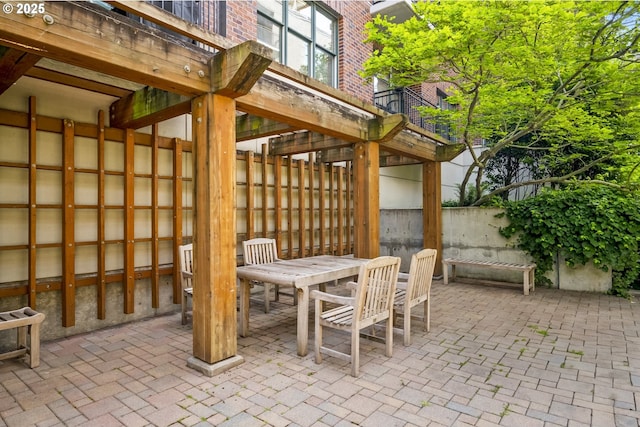 view of patio featuring outdoor dining space
