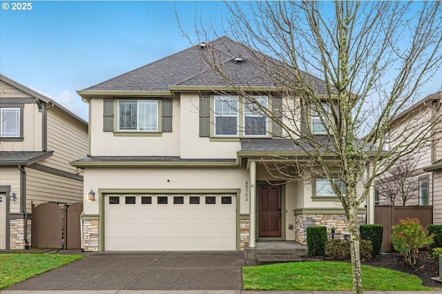 view of front of house featuring a garage