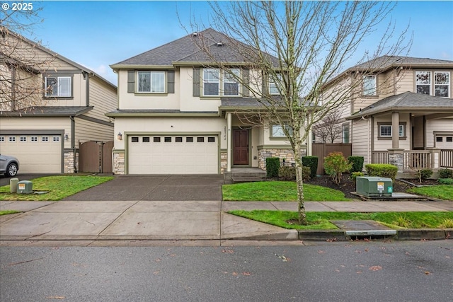 view of front of house with a garage