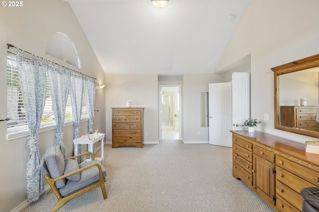 16205 SW Blackbird Dr, Beaverton, OR 97007 - living area with high vaulted ceiling, light carpet, and baseboards