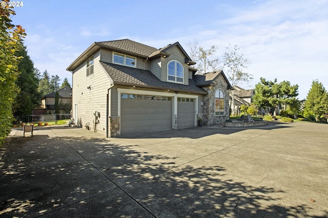 exterior space featuring a garage