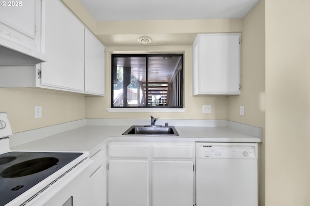 202 Trailside Loop, Eugene, OR 97405 - kitchen featuring dishwasher, range, white cabinets, light countertops, and extractor fan