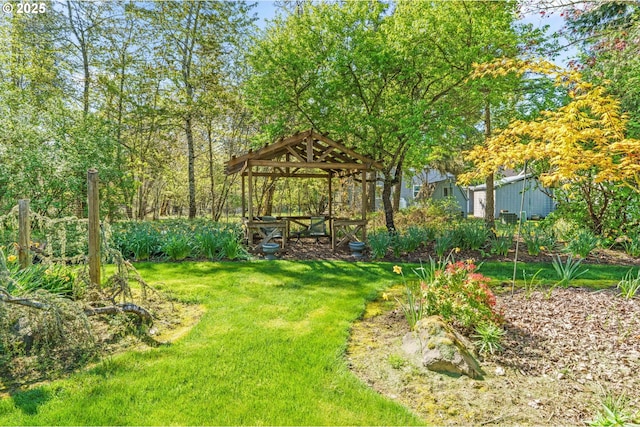 view of yard featuring a gazebo