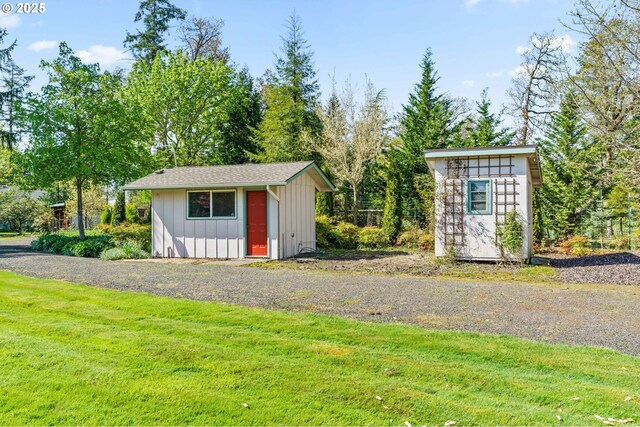 view of shed