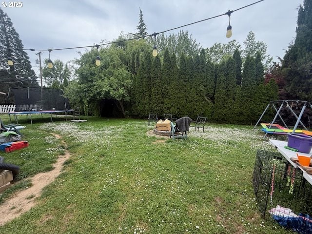 629 NE Johnson St, Myrtle Creek, OR 97457 - view of green lawn featuring a trampoline
