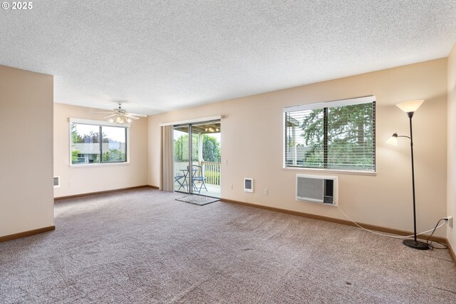 12110 SW King Arthur St, Portland, OR 97224 - carpeted spare room featuring a textured ceiling, ceiling fan, and heating unit