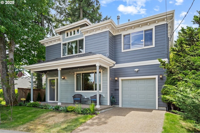 2733 NE 77th Pl, Portland, OR 97213 - italianate-style house with a porch, a garage, and driveway