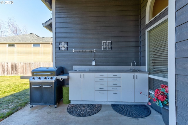 view of patio / terrace featuring sink