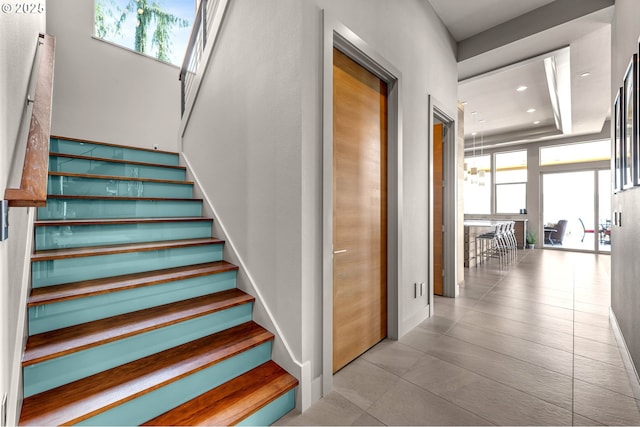 794 S A St, Washougal, WA 98671 - stairs with baseboards and tile patterned floors