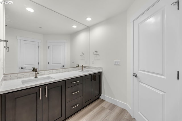 5591 N 93rd Ave Unit Lt206, Camas, WA 98607 - full bath with a sink, baseboards, recessed lighting, and double vanity