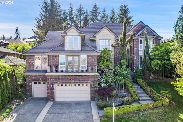 view of front of home with a garage