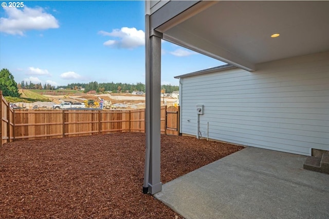 view of yard with a patio area